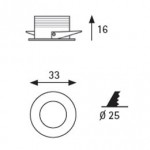 Foco mini LED blanco 1w Epistar COB 3000K luz cálida 33mm diámetro