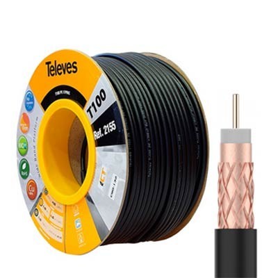 Cable coaxial Televes 215501 POR METROS cobre-cobre exterior