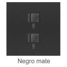 Kit front 2 tomas RJ45 Simon 100 negro mate 10020111-238 1 elemento