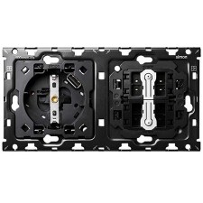 Kit back Simon 100 1 enchufe con cargador USB 2 conmutadores 10010212-039