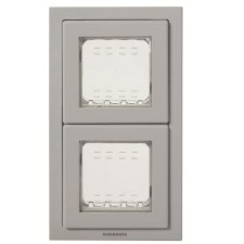 Marco estanco Zenit N3272GR 2 ventanas IP55 gris Niessen