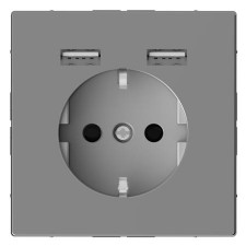 Enchufe schuko cargador USB schneider MTN2366-6036 Aluminio