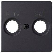 Tapa Simon 8200053-098 concept negro mate para tomas tv-sat