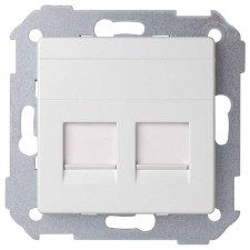 Tapa Simon 8200006-090 concept blanco mate para tomas RJ45 doble