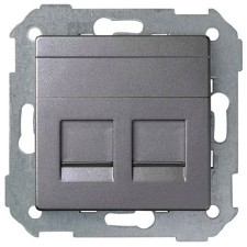 Tapa Simon 8200006-096 concept Titanio para tomas RJ45 doble