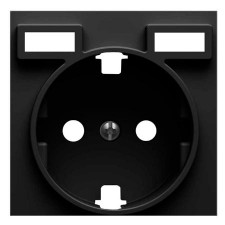 Tapa enchufe Schuko cargador doble USB Simon 8200049-098 concept negro mate