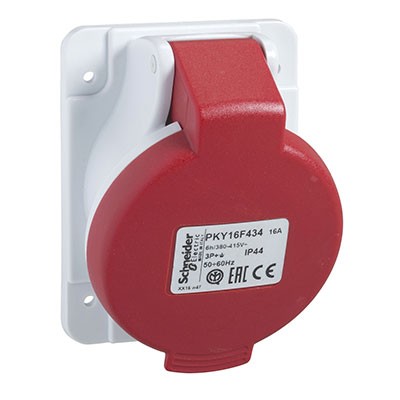 Enchufe empotrable con interruptor y fusible