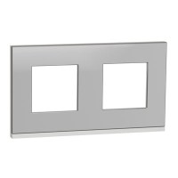 Marco Pure Acero Schneider NU600480 New Unica 2 elementos