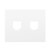 Tapa 2 conectores RJ45 RJ11 blanco 19882 serie Bjc Iris