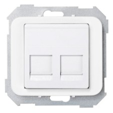 Tapa adaptador 2 conectores rj amp blanco 75589-60 simon 75