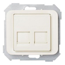 Tapa adaptador 2 conectores rj amp marfil 75589-61 serie 75 simo