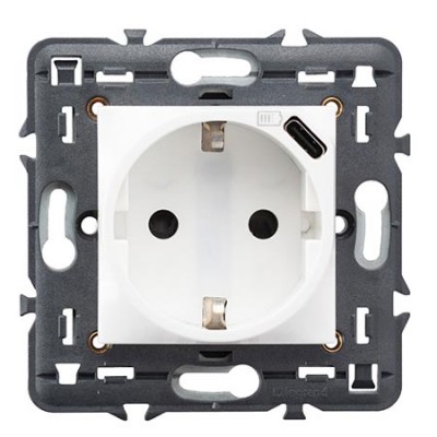 Legrand Estándar 4 Plug Socket Sin Cable Blanco-Gris - 049497 [10 Piezas]