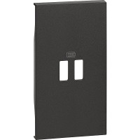 Tapa cargador USB doble Bticino KG12C Living Now dark