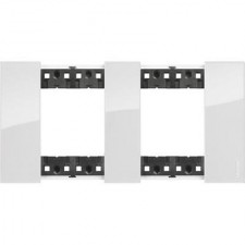 Marco 2 ventanas 4 módulos Bticino Living Now KA4802M2DW Ice