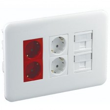 Puesto de trabajo eléctrico empotrable 83402 CBR EFAPEL 2 RJ 4 Schukos