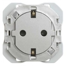 Enchufe schuko clean simon 270 20000434-093 enrasado aluminio