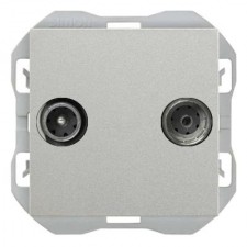 Toma de antena intermedia R/TV+SAT Simon 270 20000487-093 aluminio