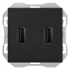 Cargador USB doble Smartcharge Simon 270 20000196-098 negro mate
