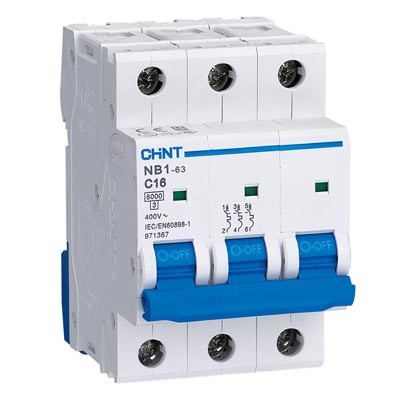 Automatico magnetotermico Chint NB1-3-16C 16A 3P