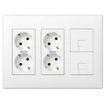 Kit puesto de trabajo 4 bases 2 RJ45 Simon 51000301-030 500 Cima