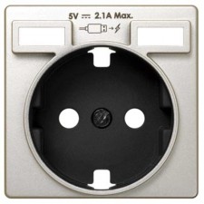 Tapa enchufe Schuko cargador doble USB Simon 8200049-034 cava