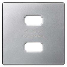 Tapa cargador usb simon 82 8221096-033 aluminio mate