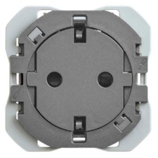 Enchufe schuko clean simon 20000434-096 enrasado titanio