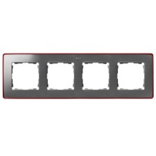 Marco aluminio frío base rojo 4 elementos  8201640-255 Simon Detail