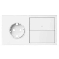 Kit front 1 enchufe 2 teclas Simon 100 blanco mate 10020204-230