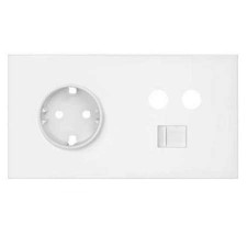 Kit front 1 enchufe 1 toma TV 1 RJ45 Simon 100 10020208-230 blanco mate