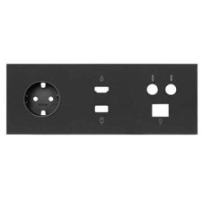 Kit front Simon 100 negro mate 10020304-238 1 enchufe 1 HDMI 1 USB 1 TV 1 RJ45