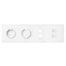 Kit front Simon 100 10020403-230 blanco mate 2 enchufes 2 USB 2 RJ45