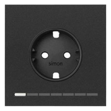 Kit front Simon 100 NEGRO MATE 1 enchufe IO 10021108-238