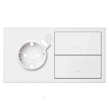 Kit front Simon 100 1 enchufe + USB 2 teclas 10020212-230 2 elementos blanco mate