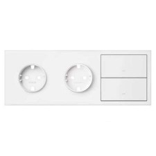 Kit front 10020310-230 blanco mate Simon 100 3 elementos 2 enchufes 2 teclas