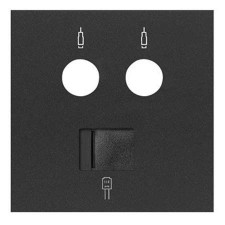 Tapa toma de informática y de televisión Simon 100 negro mate 10000072-238