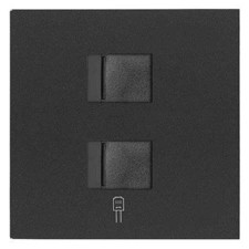 Tapa toma de informática RJ45 doble Simon 100 negro mate 10000006-238