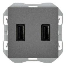 Cargador USB doble Smartcharge Simon 20000196-096 titanio