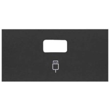 Tapa conector para USB Simon 100 negro mate 10001091-238