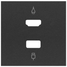 Tapa para conector HDMI-USB Simon 100 negro mate 10001095-238
