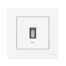 Kit Niessen Sky cargador USB + Marco 1 elemento blanco