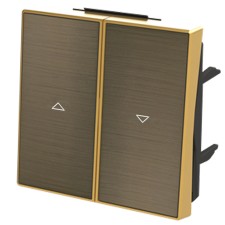 Tapa doble interruptor pulsador persianas 8544 OE Niessen Sky oro envejecido