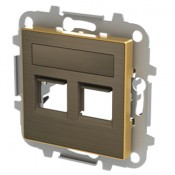 Tapa toma informática 2 ventanas 8518.2 OE Niessen Sky oro envejecido Tapa toma informática 2 ventanas 8518.2 OE Niessen Sky oro envejecido