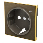 Tapa enchufe schuko Niessen Sky 8588.8 OE oro envejecido piloto control