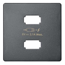 Tapa cargador USB Simon 8221096-096 concept Titanio