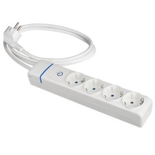 Base múltiple Solera 8014PIL 4 tomas blanco interruptor
