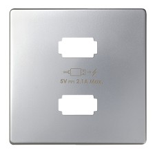 Tapa cargador usb simon 82 8221096-033 aluminio mate