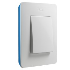 Marco blanco base azul índigo 1 elemento Simon 8200610-201