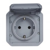 Base enchufe Schuko Legrand Plexo 069571L gris