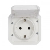 Base enchufe Schuko Legrand Plexo 069639L blanco